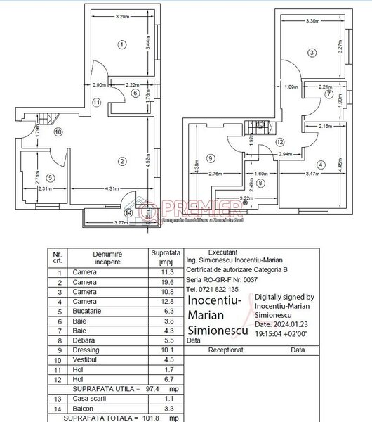 Aparatorii Patriei, Metrou, 4 camere, 102 mp, gata mutare.